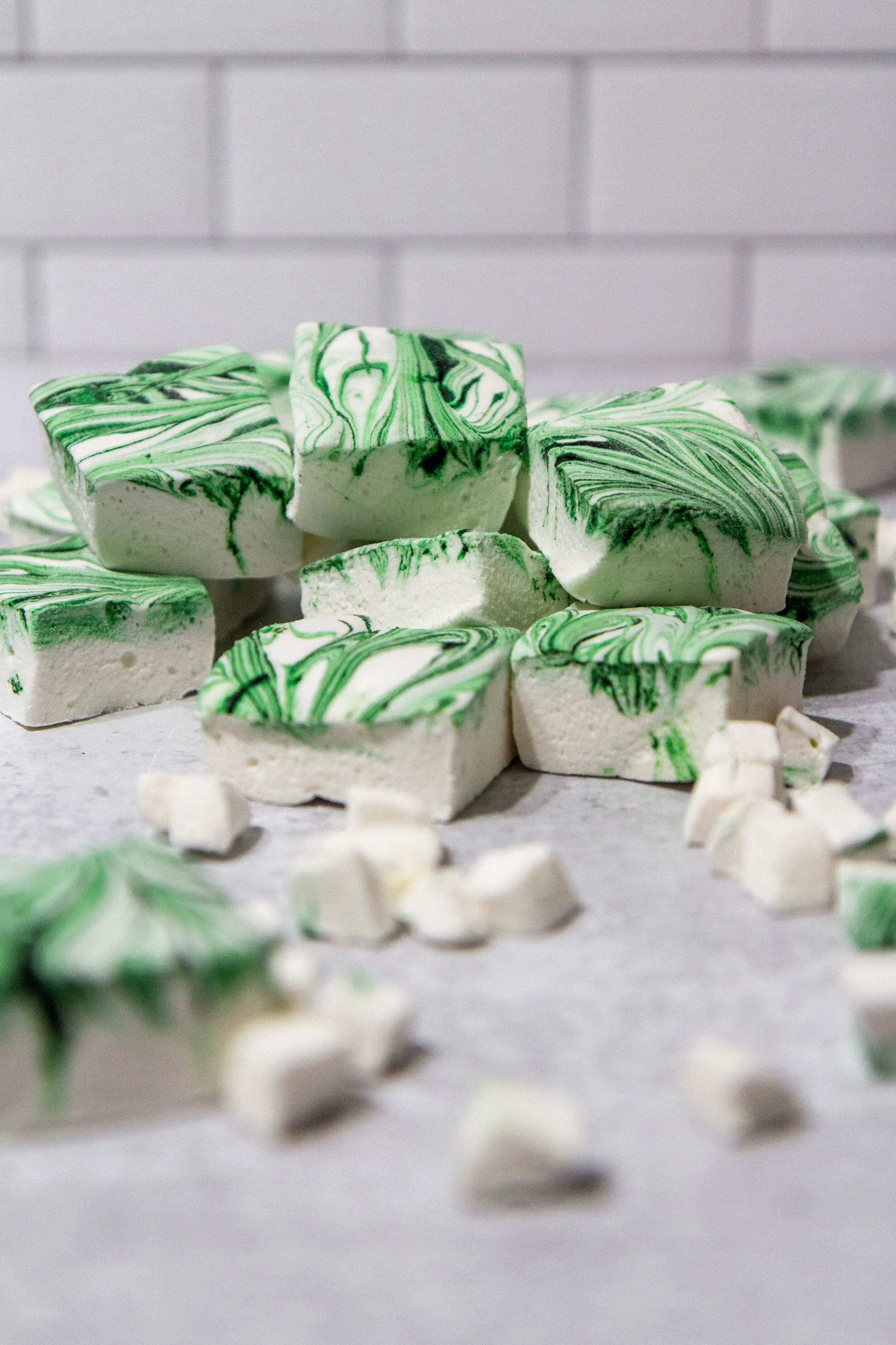 homemade green swirl marshmallows — perriann diaz